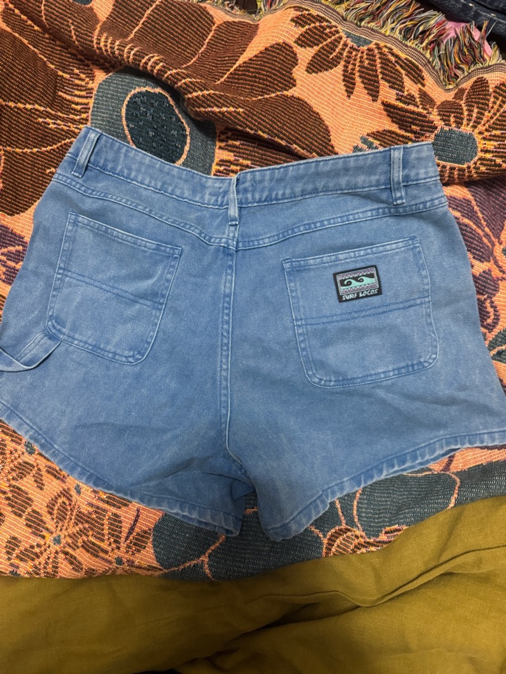 Surf Locals Blue Denim High-Rise Jean Shorts